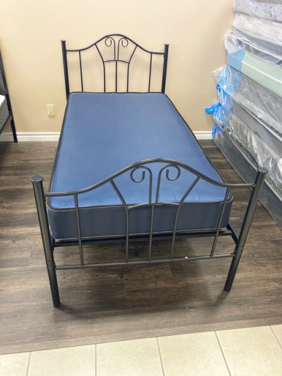 Twin Steel Platform Bed & Mattress