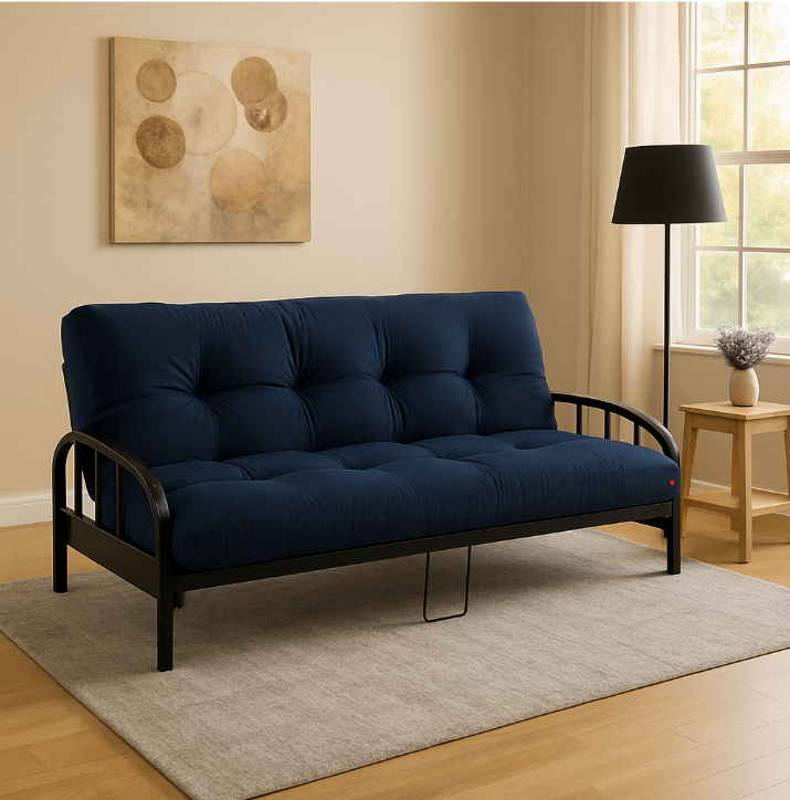 Black Steel Deluxe Futon Frame Only