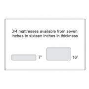We can make a 3/4 mattress anywhere from 7 inches to 16  inches thick