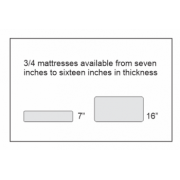 We can make a 3/4 mattress anywhere from 7 inches to 16 inches thick We can make a 3/4 mattress anywhere from 7 inches to 16 inches thick