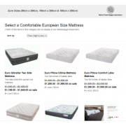 Who makes custom mattresses for European sized beds?