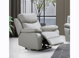 Light Grey Leather Match Recliner Light Grey Leather Match Recliner