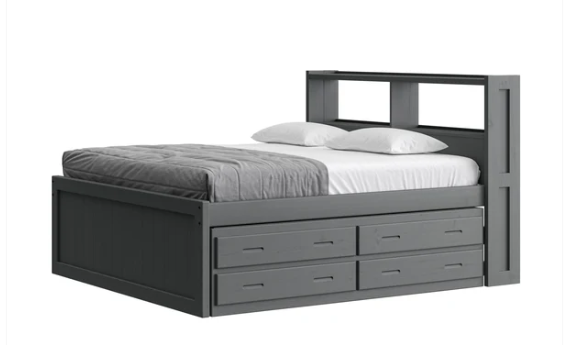 King size solid wood storage bed made in Canada
