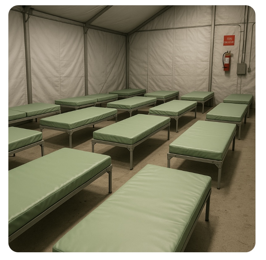 Disaster relief vinyl mattresses available in Canada